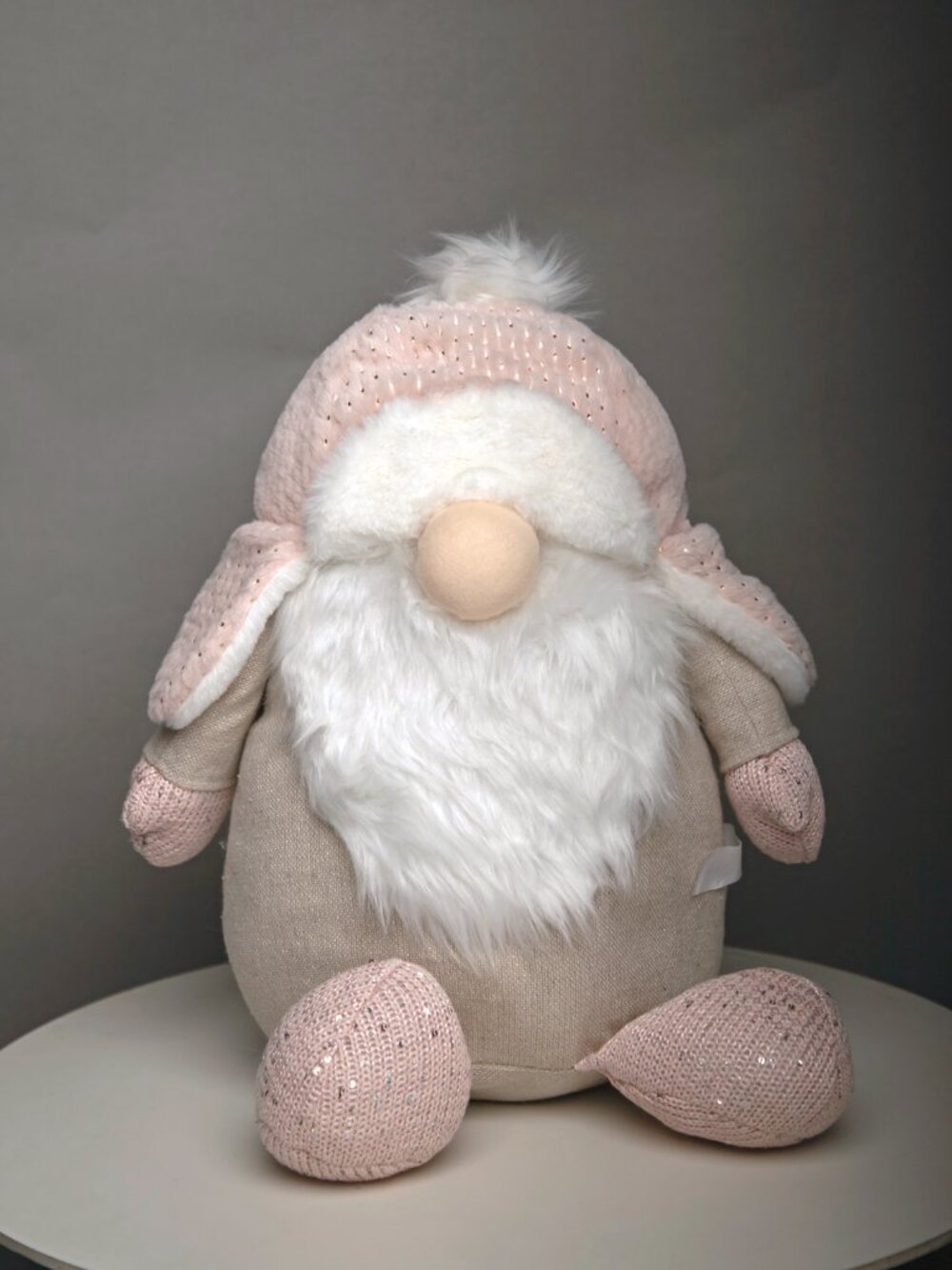 Sparkly Pink Winter Gnome